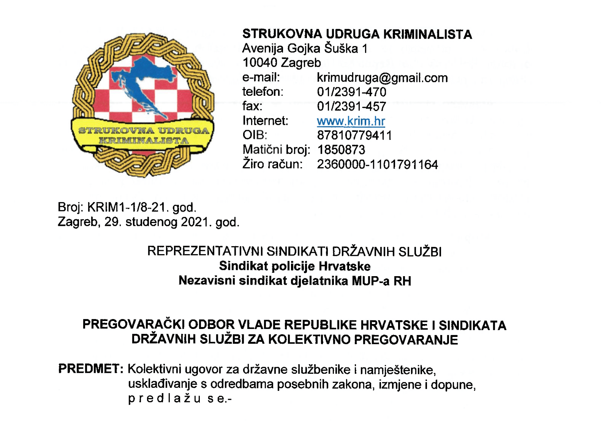 Predlaganje izmjena i dopuna oko Kolektivnog ugovora